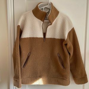 Dudley Stephens Bleecker Pullover in Camel and Cream Size Small